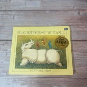 children's picture book RAINBOW RHINO by Peter Sis 1993 Dragonfly/Knopf pb